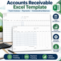 Accounts Receivable Excel Spreadsheet Template | Invoice Payment Tracker & AR Aging Report