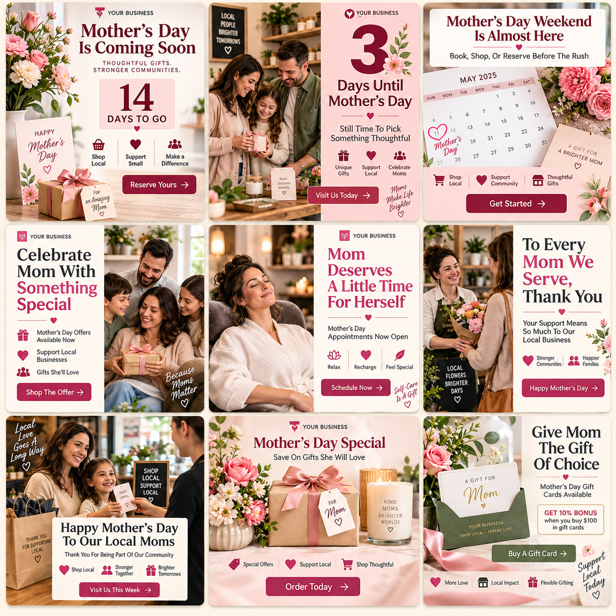 Care Bloom Mother's Day Promo Pack for Local Businesses