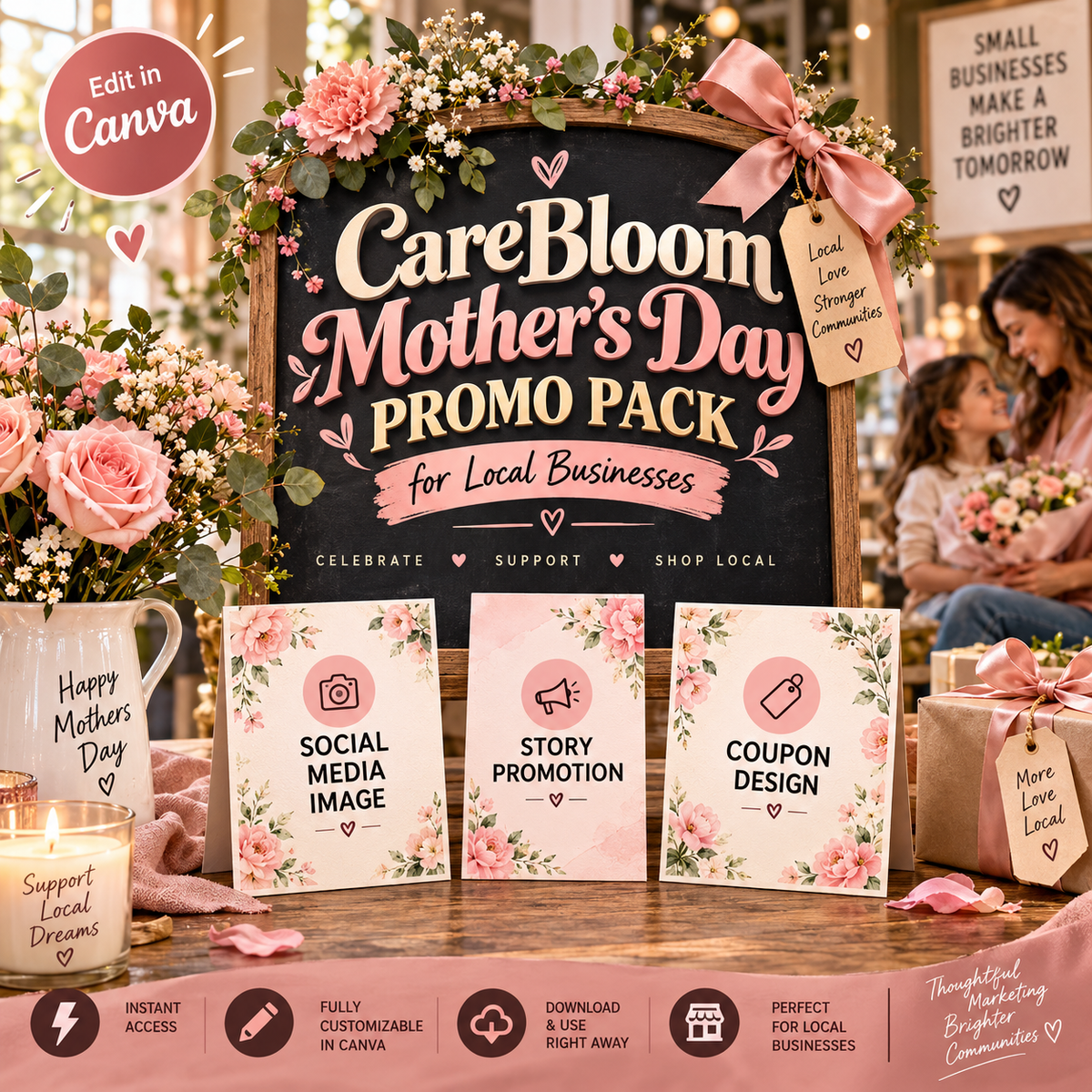 Care Bloom Mother's Day Promo Pack for Local Businesses