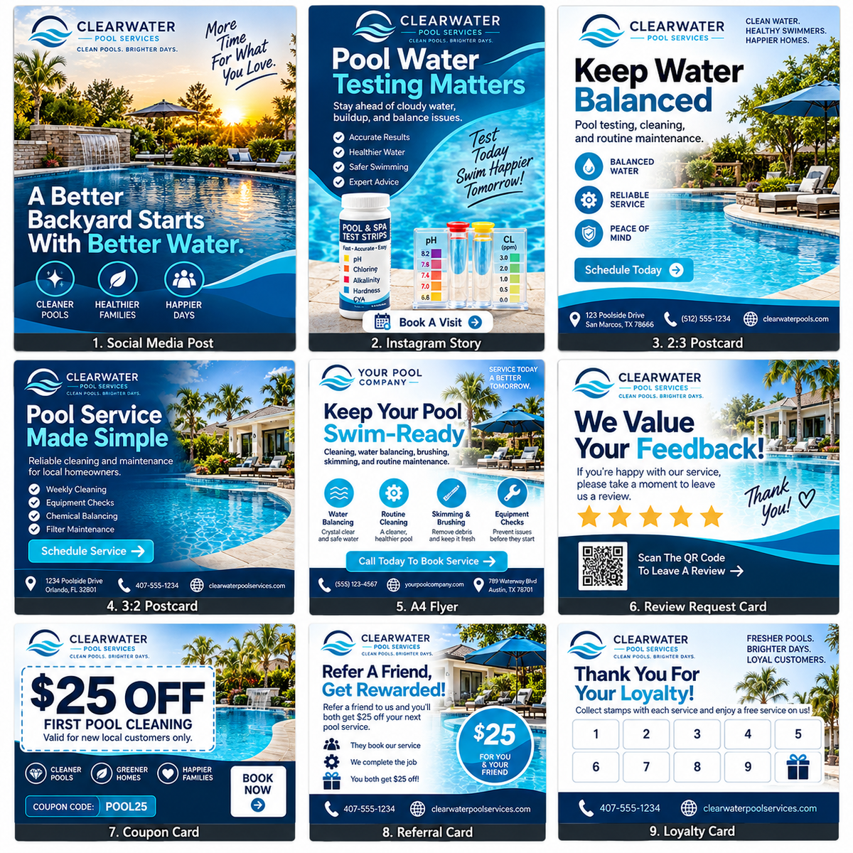 Clear Pool Marketing Bundle for Pool Service Companies