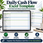 Daily Cash Flow Excel Template | Business Cash Flow Tracker Spreadsheet