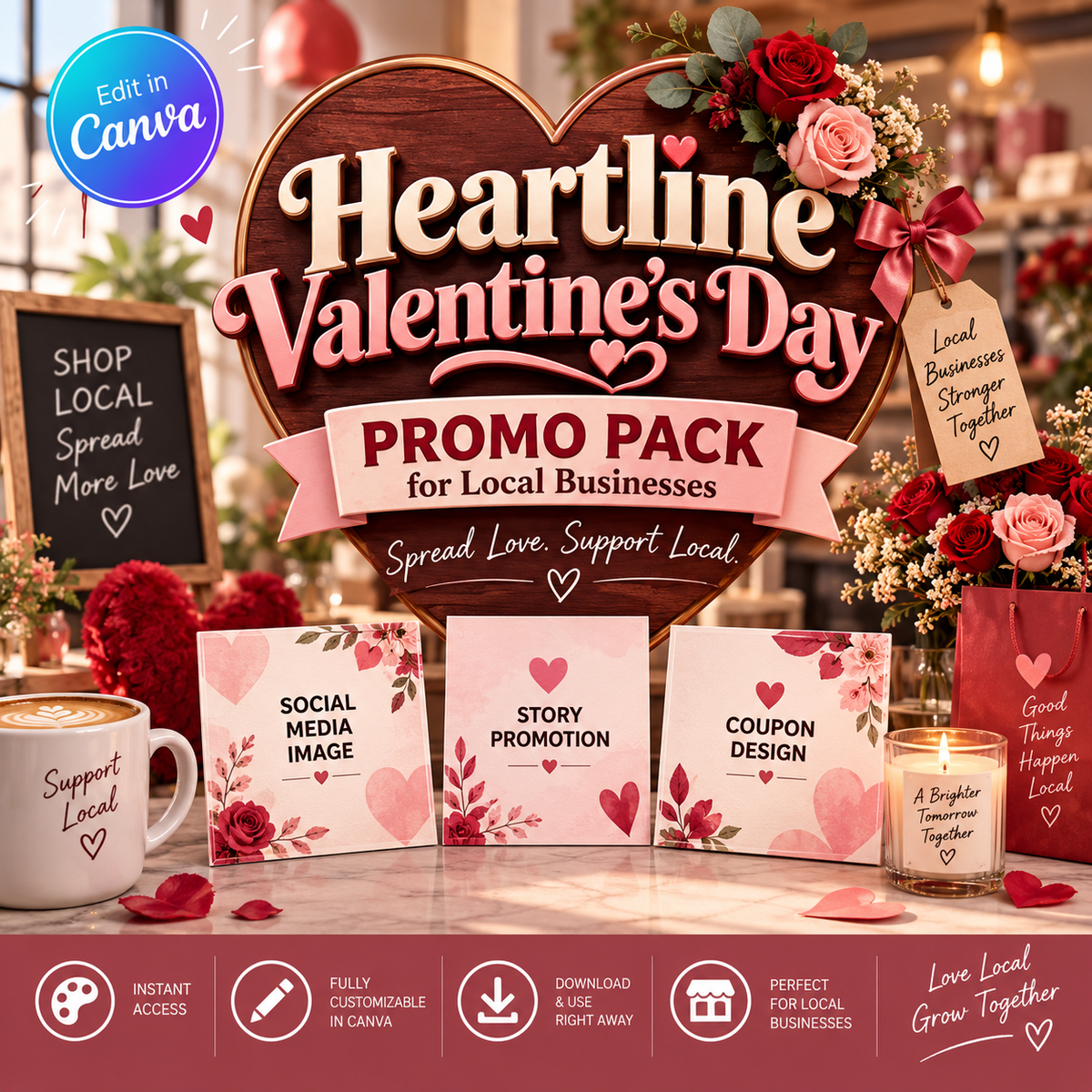 Heartline Valentine's Day Promo Pack for Local Businesses