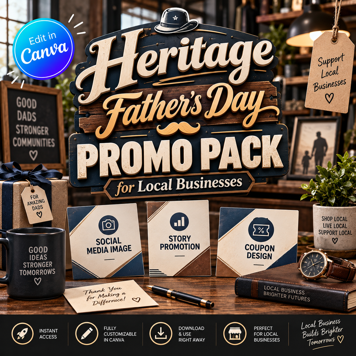 Heritage Father's Day Promo Pack for Local Businesses