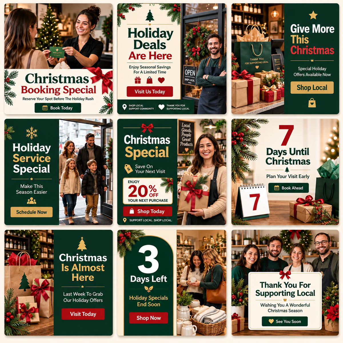 Holiday Glow Christmas Promo Pack for Local Businesses