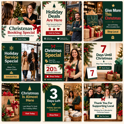 Holiday Glow Christmas Promo Pack for Local Businesses