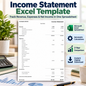 Income Statement Excel Template | 2-Year Profit & Loss Spreadsheet | Revenue & Expense Tracker