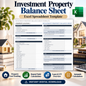 Investment Property Balance Sheet Excel Template | Rental Property Calculator & Financial Spreadsheet