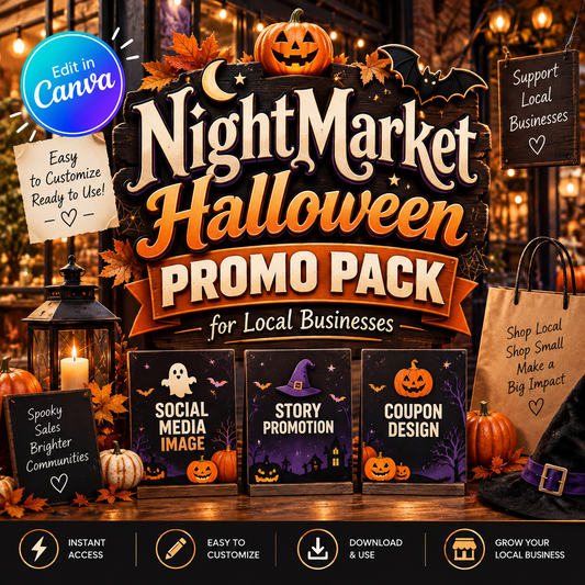 Night Market Halloween Promo Pack for Local Businesses