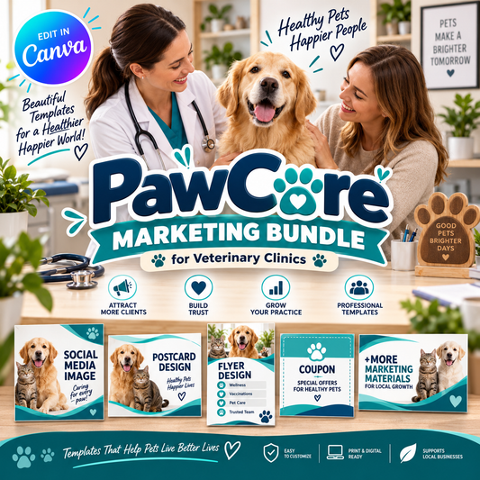 Paw Care Marketing Bundle for Veterinary Clinics