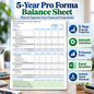 5-Year Pro Forma Balance Sheet Excel Template | Financial Projection Spreadsheet