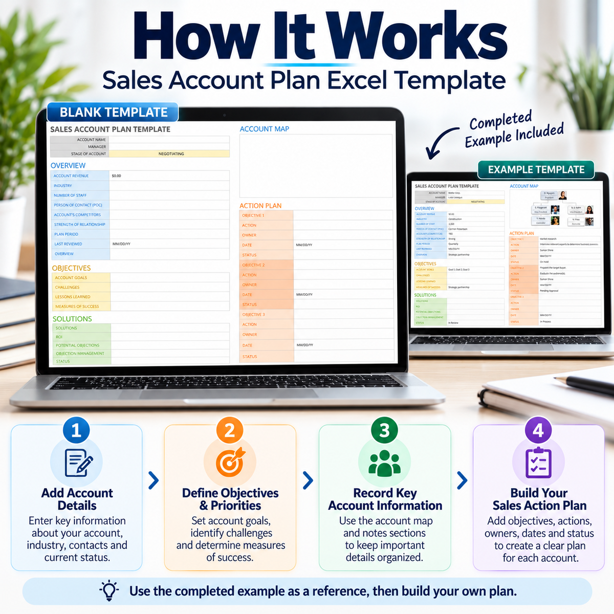 Sales Account Plan Excel Template | Account Management & Sales Planning Spreadsheet