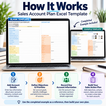 Sales Account Plan Excel Template | Account Management & Sales Planning Spreadsheet