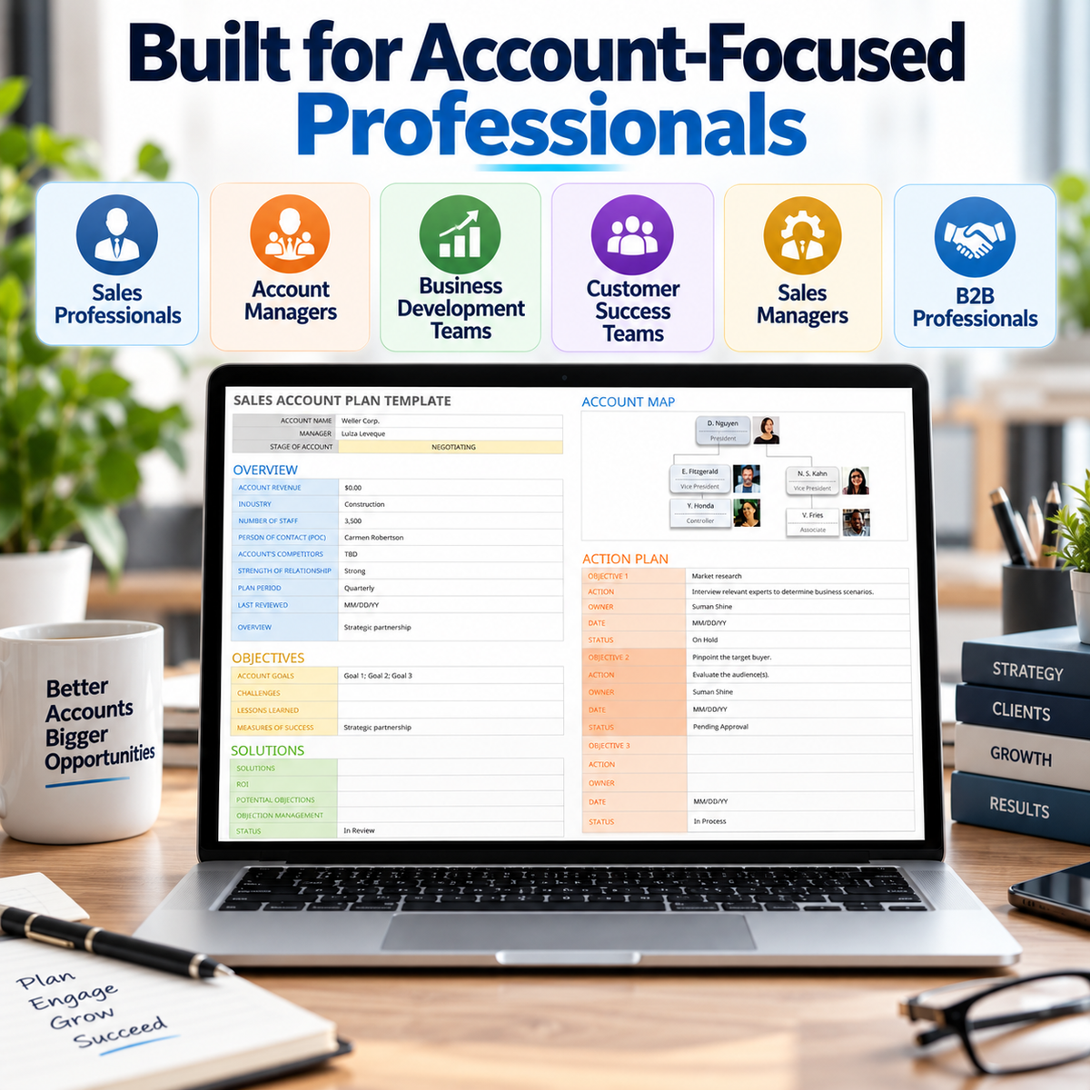 Sales Account Plan Excel Template | Account Management & Sales Planning Spreadsheet