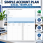 Simple Account Plan Excel Template | Account Management Action Plan Spreadsheet | Sales & Client Planning Template