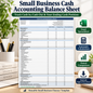 Small Business Cash Accounting Balance Sheet Excel Template