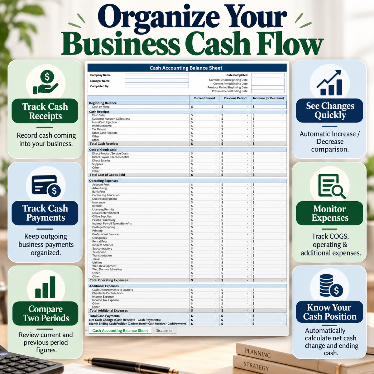 Small Business Cash Accounting Balance Sheet Excel Template