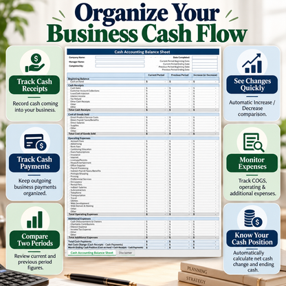 Small Business Cash Accounting Balance Sheet Excel Template