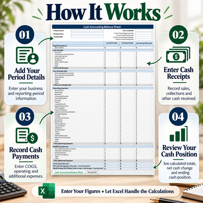 Small Business Cash Accounting Balance Sheet Excel Template