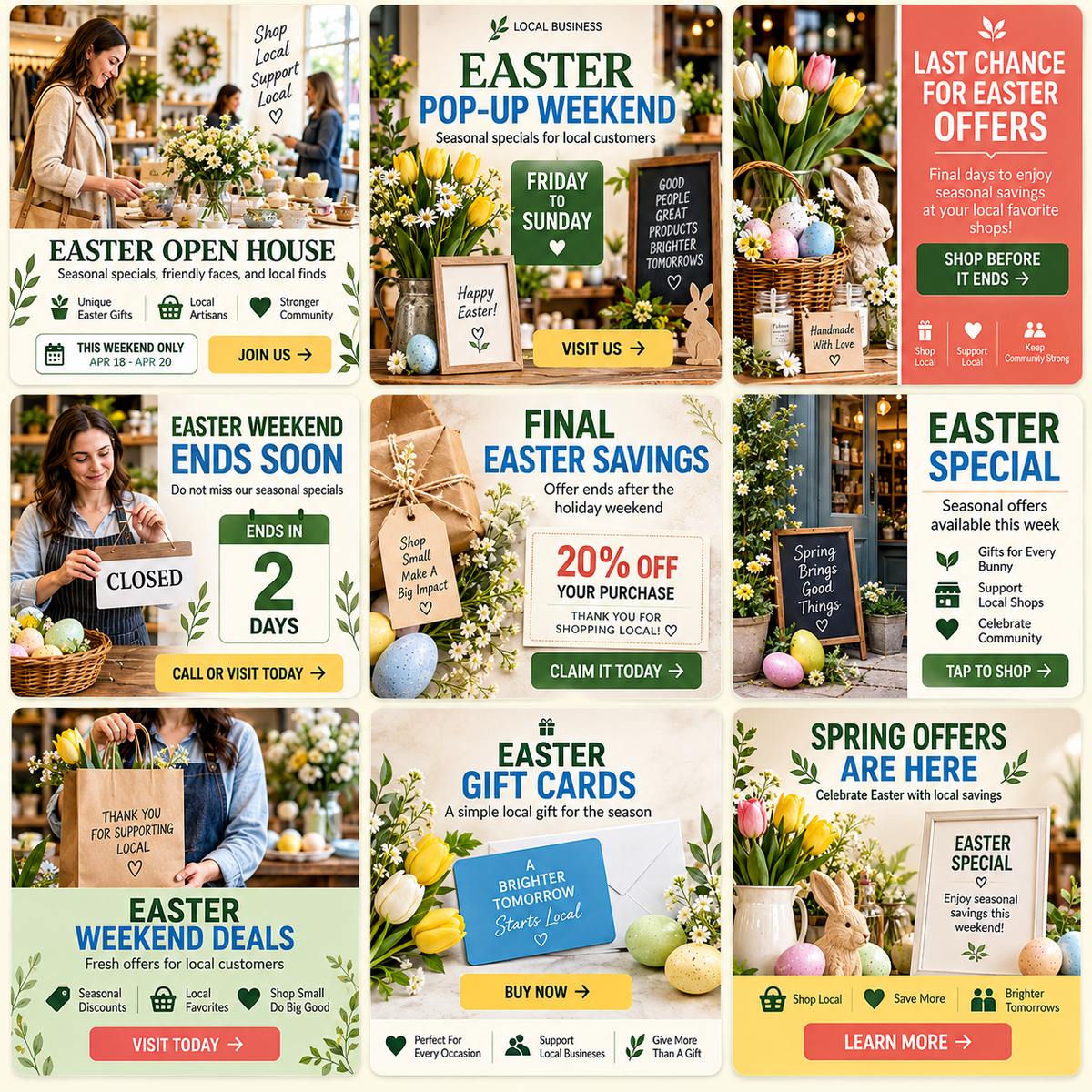 Spring Market Easter Promo Pack for Local Businesses