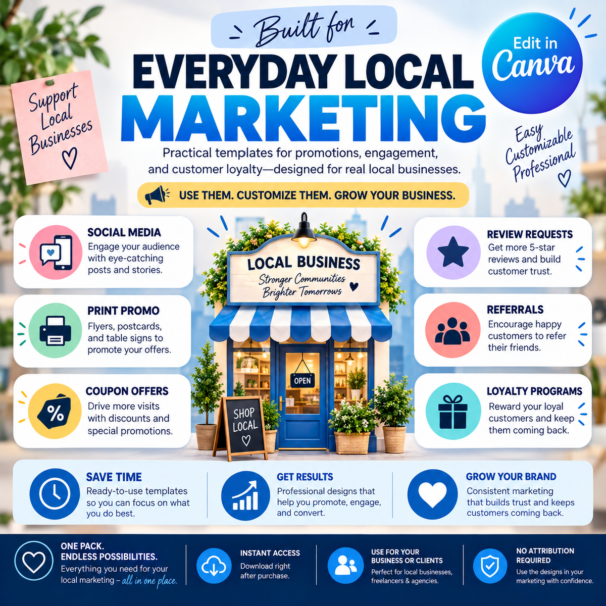 Spring Market Easter Promo Pack for Local Businesses